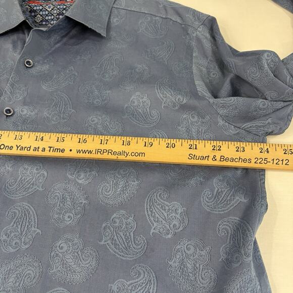 Robert Graham HAYSTACK Blue Paisley Classic Fit Button Up Long Sleeve Men’s L - Picture 8 of 16